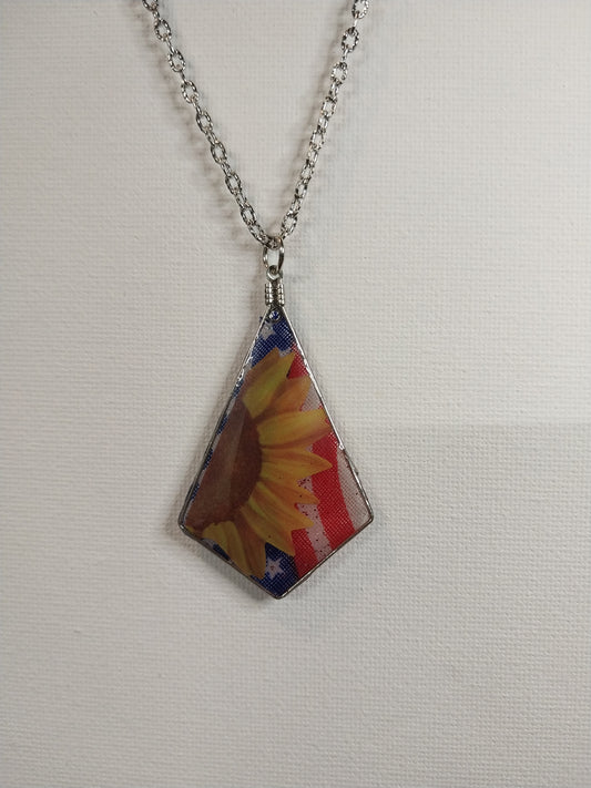 American Flags Sunflower Necklace.