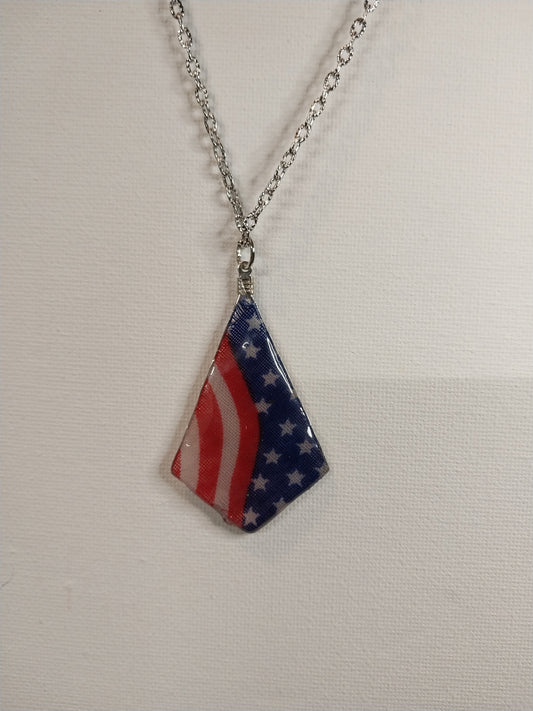 American flag sunflower necklace